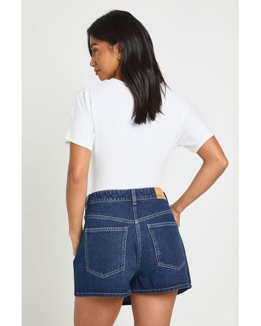 Boohoo White Petite Wrap Front Denim Skort