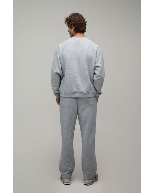 BoohooMAN Gray Essential Oversized Boxy Fit Raglan Sleeve Sweater for men