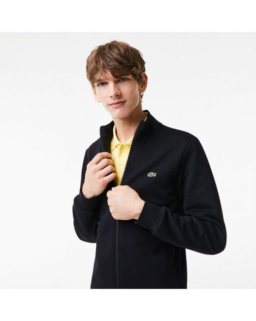 Lacoste Blue Regular Fit Brushed Fleece Sweatshirt With Zipper for men