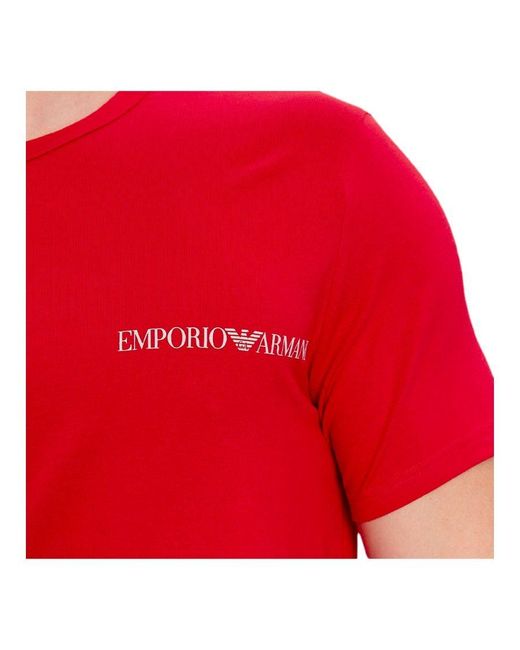 Emporio Armani T Shirt Pack X2 Klassiek in het Red voor heren