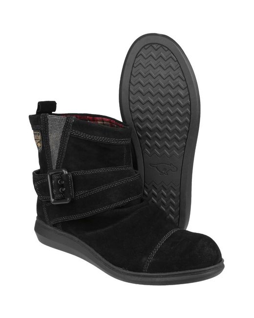 Rocket Dog Black Ladies Mint Suede Fabric Loop Pull On Ankle Boots
