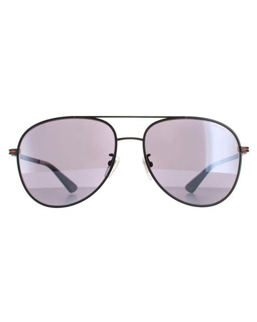 Police Brown Aviator Matte Smoke Mirror Spl777C Chief 1 Metal for men