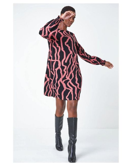 Printed swing dress discount
