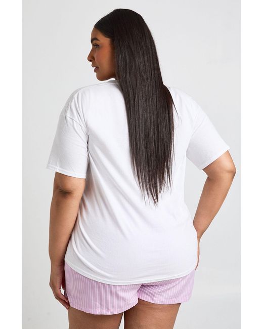 Boohoo White Plus Paradise Printed T Shirt