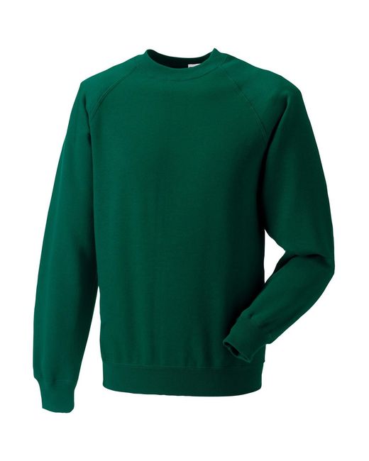 Russell Green Spotshield Raglan Sweatshirt (Bottle) for men