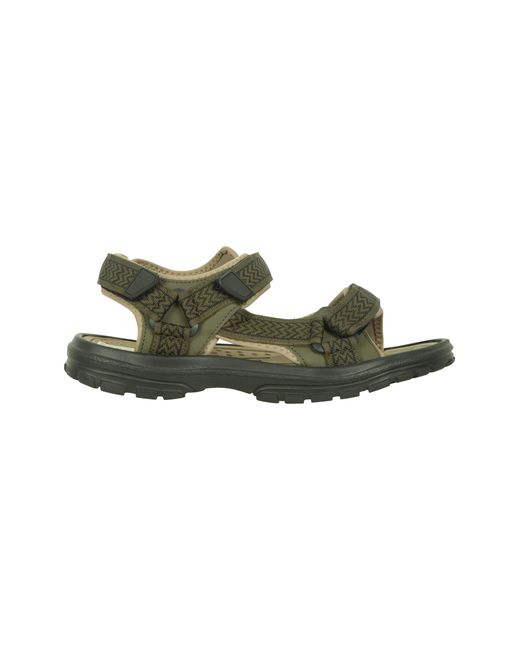 Mountain Warehouse Green 'Crete' Sandals Cushioned Footbed Open Toe Comfy Summer Holiday Shoes Textile for men