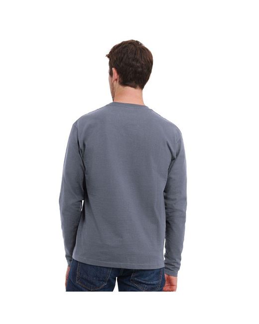 Russell Blue Classic Long-Sleeved T-Shirt (Convoy) for men