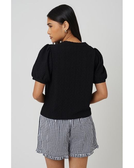 Brave Soul Black Textured Jersey Short Sleeve T-Shirt