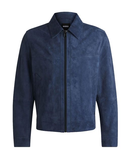 Boss Blue H-Malbano 5 Suede Jacket Medium for men