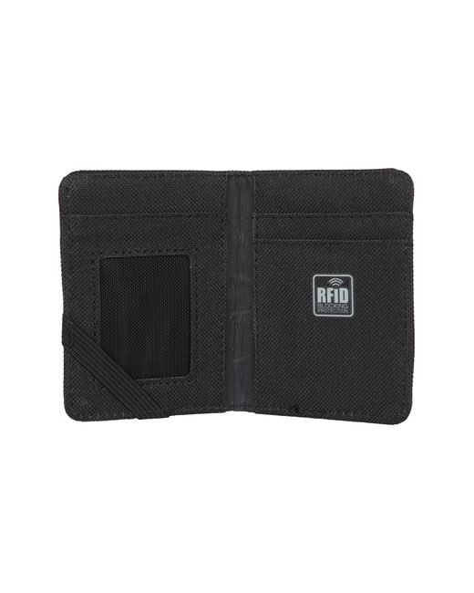 Mountain Warehouse Black Rfid Card Holder 3 Slot Durable Lightweight Foldable Travel Friendly Wallet