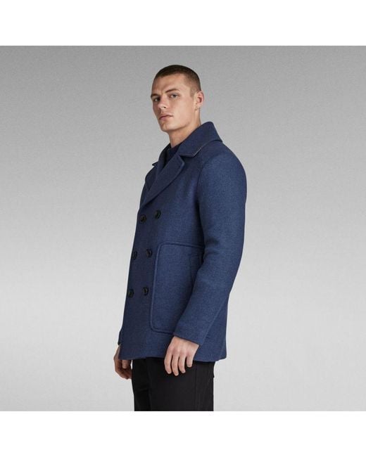 G-Star G-Star Raw Premium Wool Peacoat in Blue for Men | Lyst UK