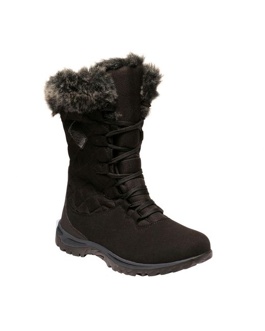 Regatta Black Great Outdoors /Ladies Newley Faux Fur Trim Thermo Boots /Briar)