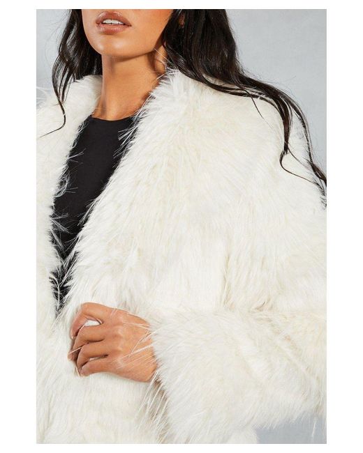 MissPap Gray Premium Faux Fur Panelled Maxi Coat