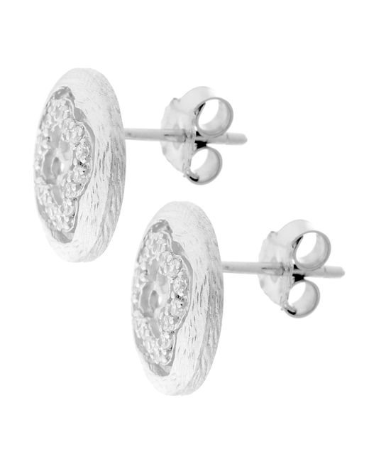 Orphelia White 925 Sterling Stud Earrings