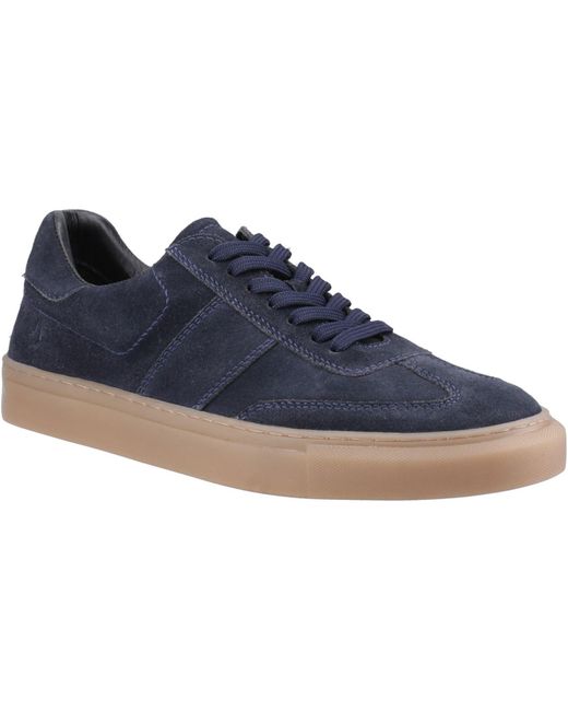 Hush Puppies Blue Riley Suede Trainers for men