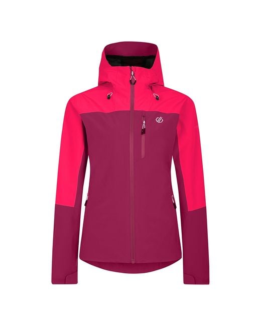 Dare 2b Pink Ladies Mountain Series Contrast Panel Waterproof Jacket /Neon)