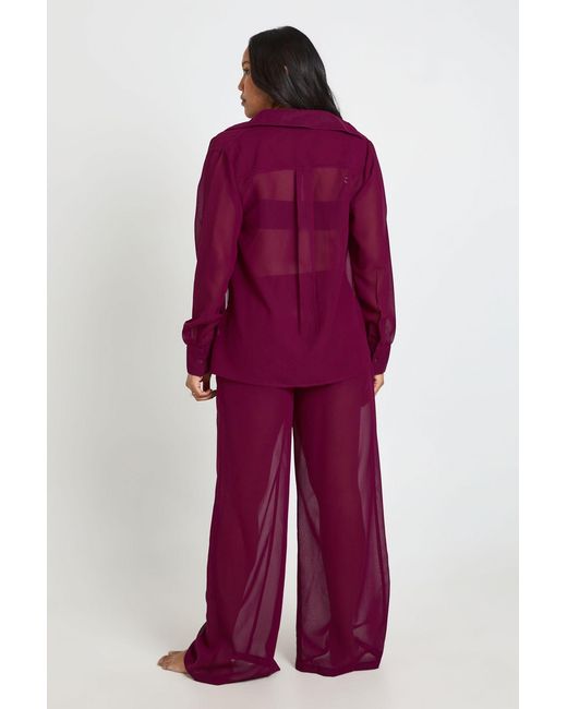 Boohoo Red Maternity Chiffon Beach Trouser