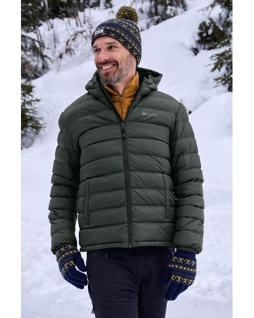 Mountain Warehouse Gray 'Seasons' Padded Jacket With Side Pockets Fur Lined Water Resistant Coat Polyamide for men