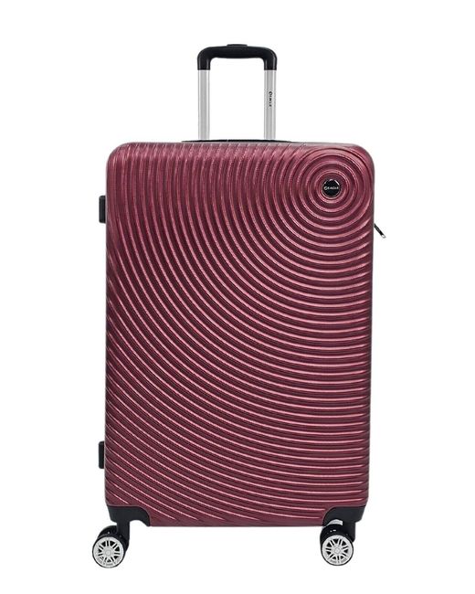 Infinity Leather Purple Hard Shell Cabin Suitcase 8 Wheel Luggage Case Travel Bag