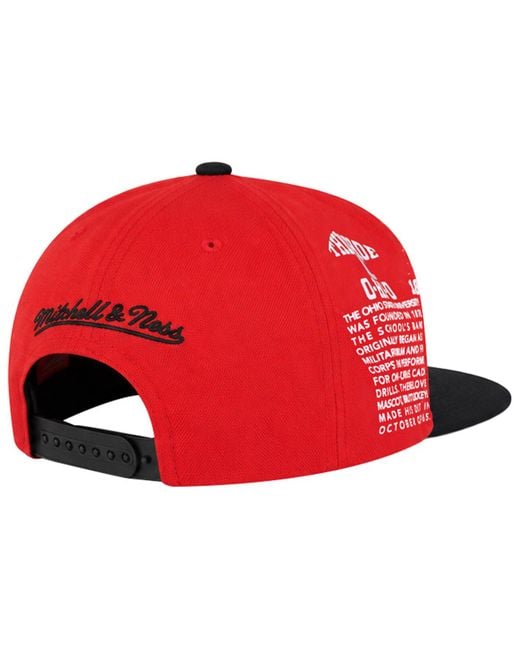 Mitchell & Ness Red Ncaa Ohio State Buckeyes Team Cap for men