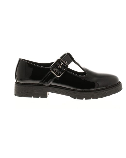 Apache Black School Shoes Tremble Buckle Patent