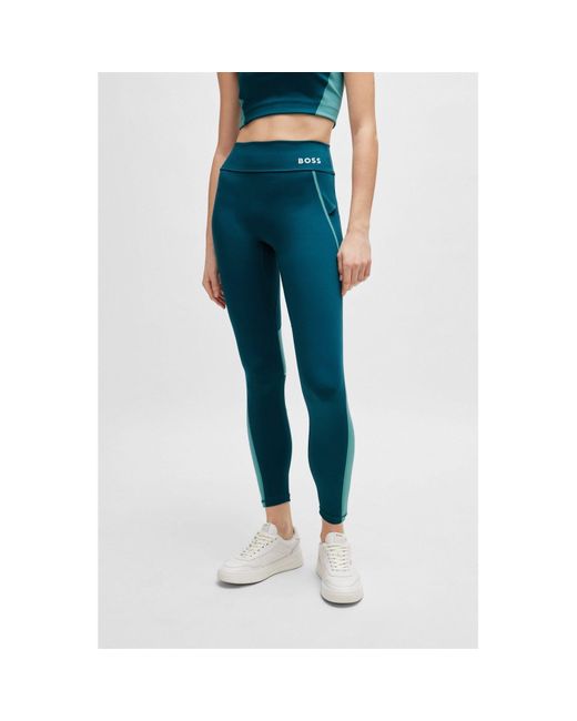 Boss Blue Womenss Ekiden Slim-Fit Leggings