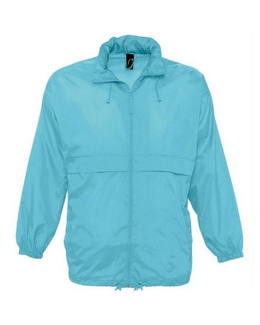 Sol's Blue Surf Windbreaker Lightweight Jacket Atoll) Nylon