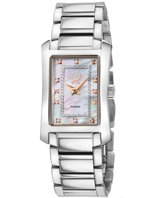Gv2 Black Luino Swiss Quartz Diamond Mop Dial, 316L Stainless Steel Watch