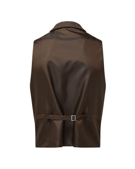 PREMIER Brown Herringbone Waistcoat ( Check) for men