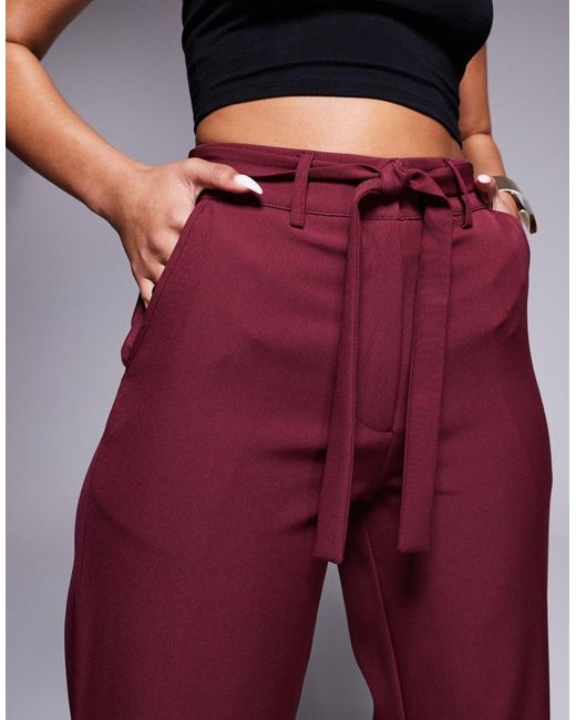 Kaiia Exclusive Tailored Tie Waist Wide Leg Trousers Co-Ord
