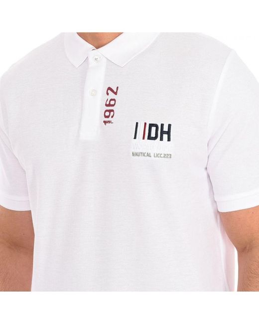 Daniel Hechter White Short-Sleeved Polo Shirt 75107-181990 for men