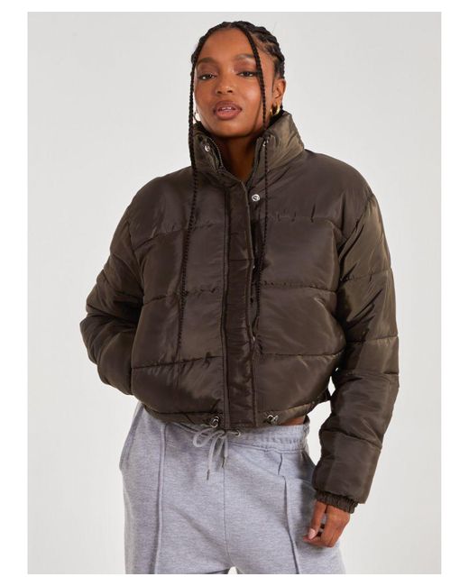Pink Vanilla Green Crop Bomber Jacket