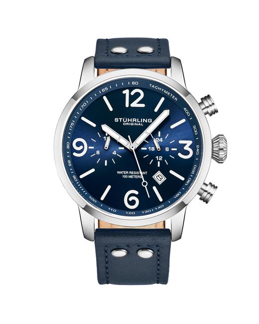Stuhrling Blue 3956 Quartz 45Mm Aviator for men