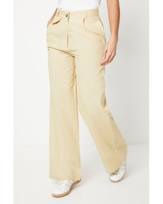 Oasis Natural Petite Pocket Detail Trousers