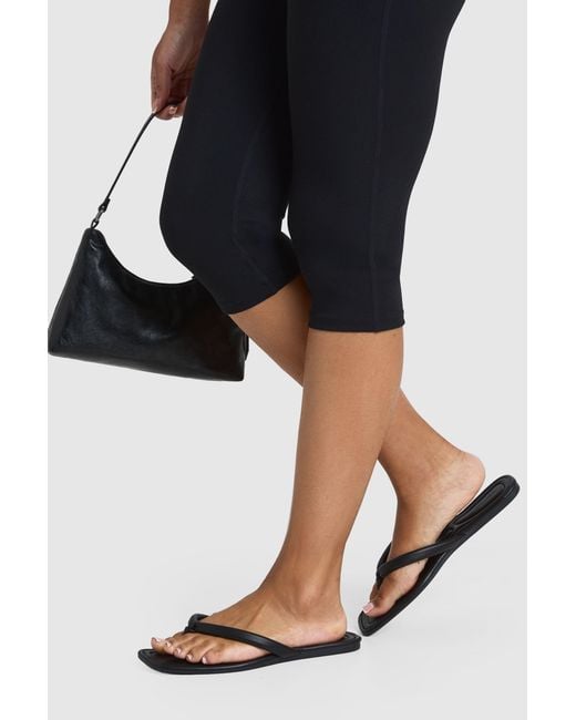 Boohoo Black Padded Toe Post Thong Sandals