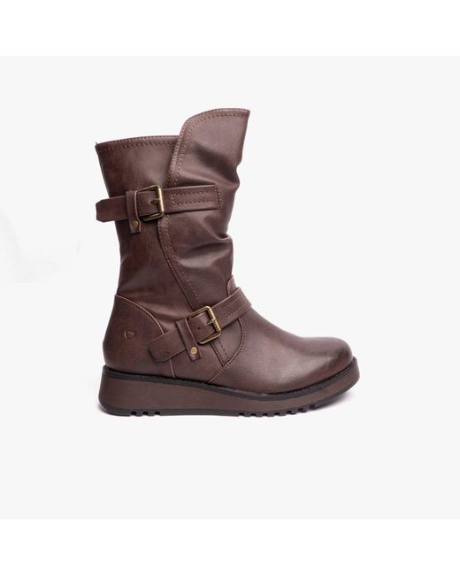 Heavenly Feet Brown Hannah4 Mid Calf Boots Chocolate