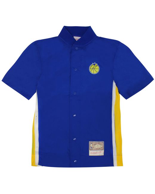 Mitchell & Ness Blue Golden State Warriors Nba Packable Nylon Shooting Shirt for men