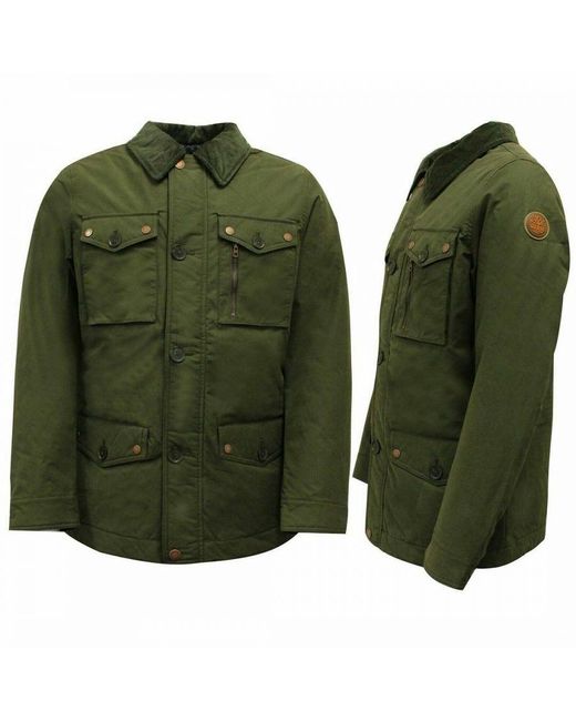 Timberland Green Long Sleeve Zip Up Khaki Fort Hill Field Coat 0Yh1E Tga for men