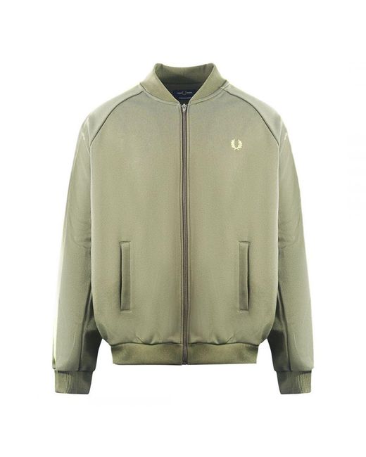 Fred Perry Green Botanical Dye Bay Laurel Track Jacket for men