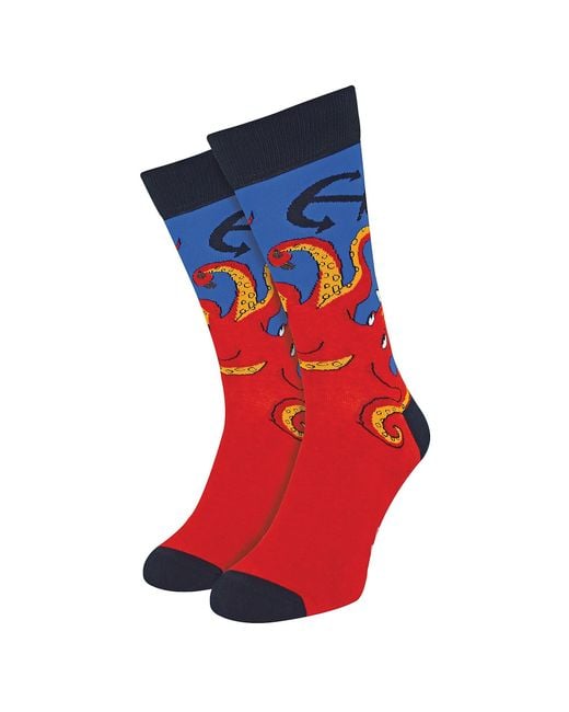 Soctopus Red Dog Design Novelty Funny Dress Socks for men