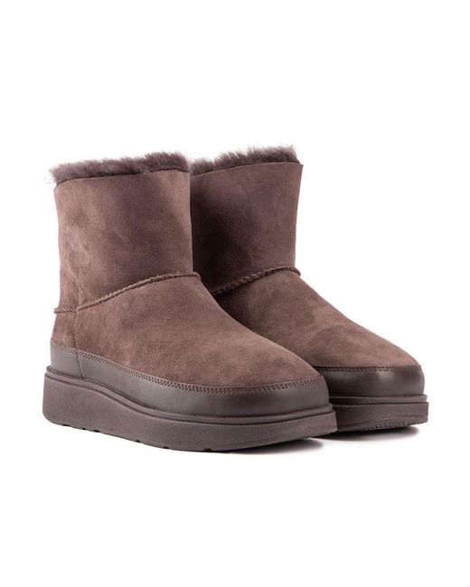 Fitflop Brown Gen-Ff Mini Double-Faced Boots