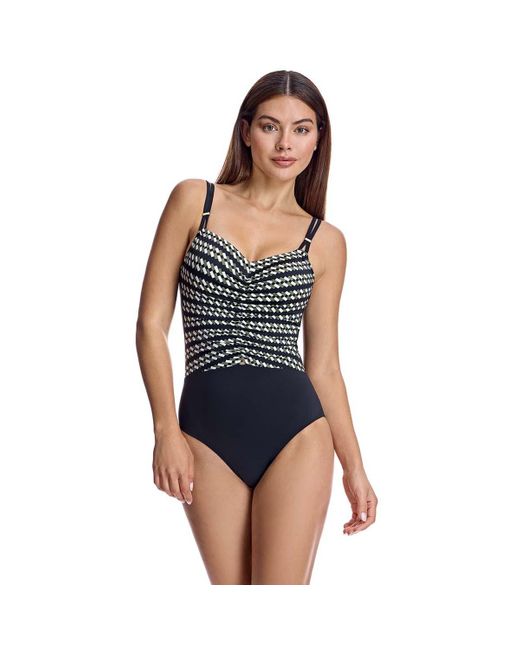 Ory Blue V-Neck Swimsuit With Cups W250276