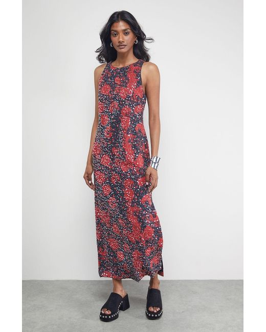 Warehouse White Sequin Embellished Racer Midi Dress