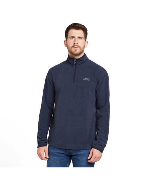 Weird Fish Blue Wyre Half Zip Fleece for men