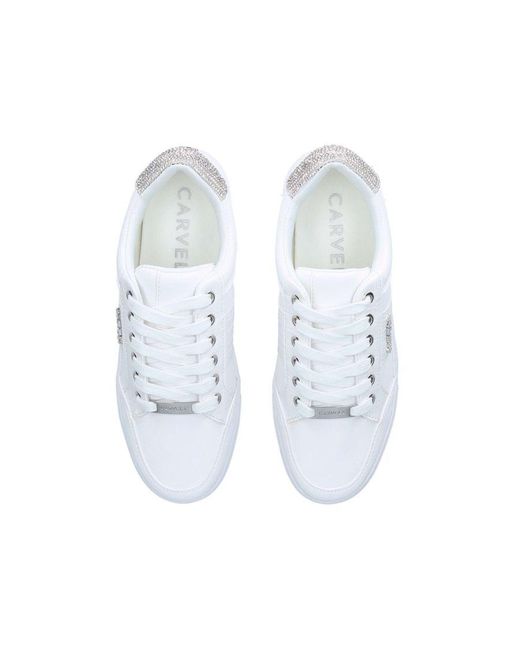 Carvela Kurt Geiger White Jive Lace Up Sneakers