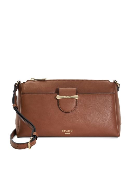 Dune Brown Logo Crossbody Shoulder Bag
