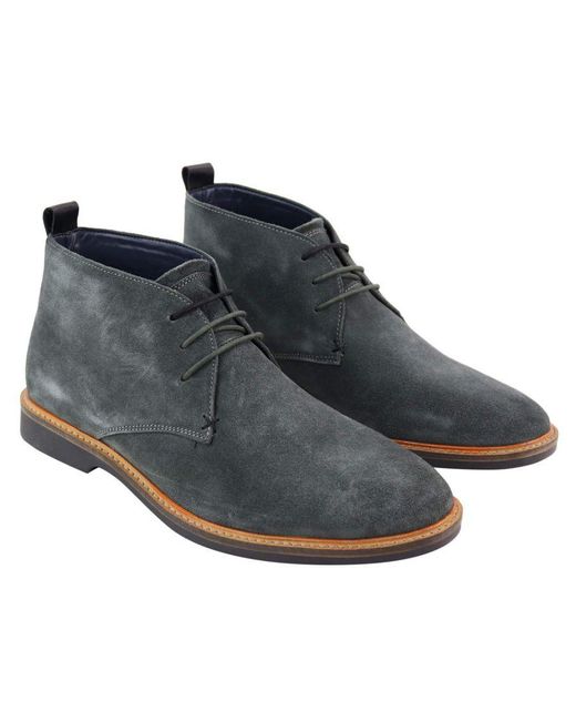 House Of Cavani Black Suede Lace Up Chukka Boots for men