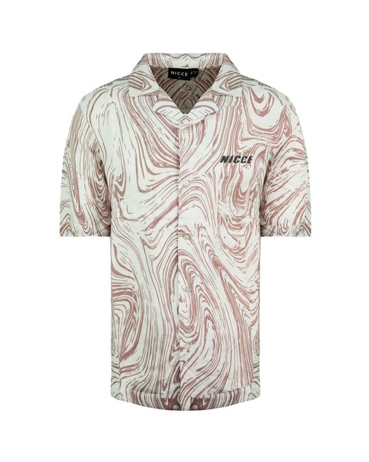 Nicce London Natural Short Sleeve Printed Ash Shirt 211 1 07 02 0338 Viscose for men