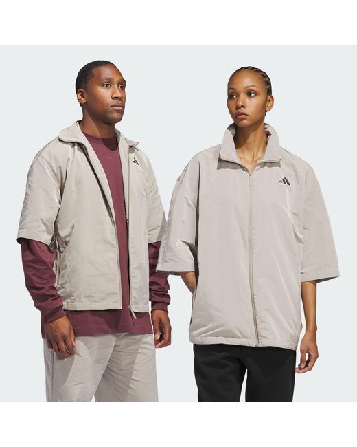 Adidas Natural Full Zip Warm-Up Shirt