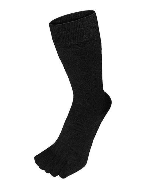 Toetoe Black Ladies Outdoor Soft Wool Moisture Wicking Mid Calf Toe Socks for men